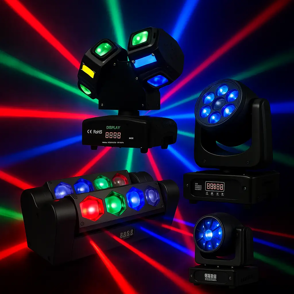 Efectos LED para DJs con patrones y colores dinámicos ideales para discotecas y shows