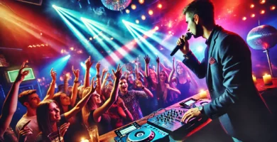 Set de luces para DJs con cabezas móviles y efectos LED y láser para eventos