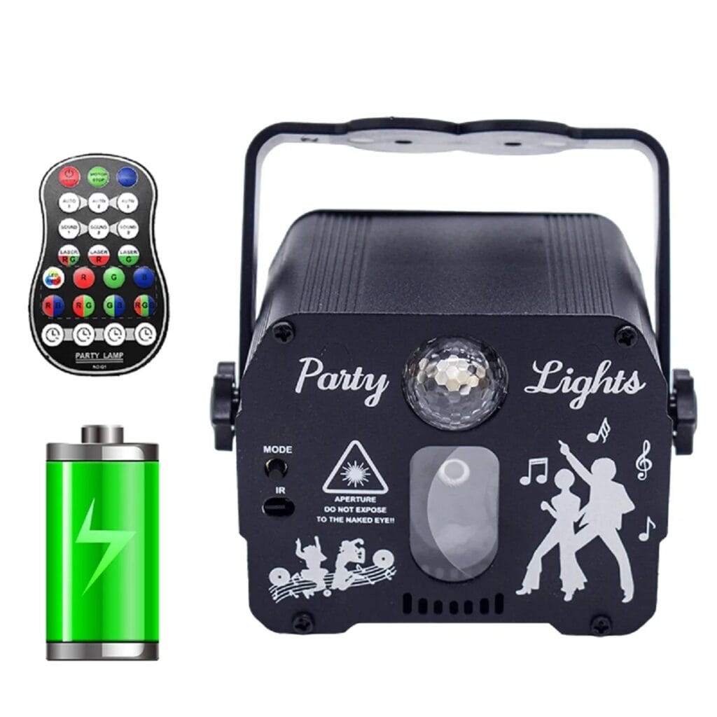 Luces láser económicas ideales para fiestas y pequeños eventos.