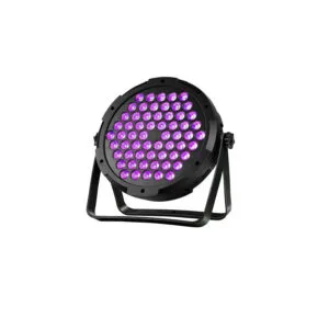 Foco LED UV ultravioleta de 54 LEDs, ideal para fiestas flúor con iluminación potente.