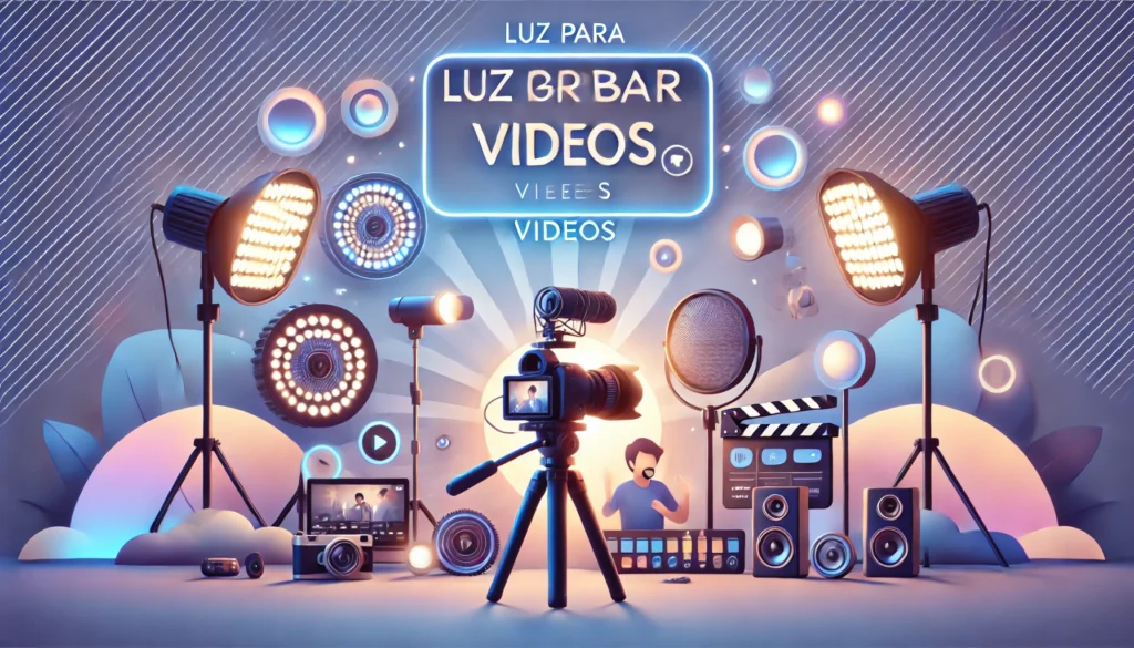 Banner moderno con luces LED ideales para grabar videos con calidad profesional