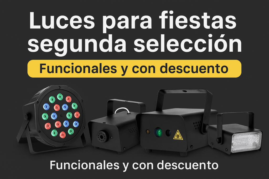 Imagen de luces para fiestas de segunda selección como estrobos, láseres y máquinas de humo en oferta