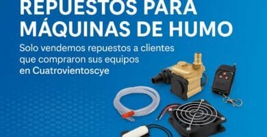 Imagen de repuestos originales disponibles para máquinas de humo, exclusivos para clientes de Cuatrovientoscye