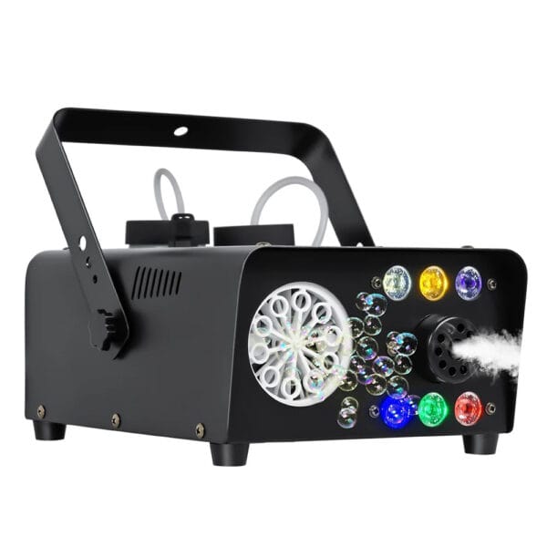 Equipo portátil 3 en 1 con función de humo, burbujas y luces LED para animar eventos