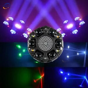 Luz LED Moving Head 6 Ojos Multiefecto 3 en 1 – Wash + Strobo + Láser