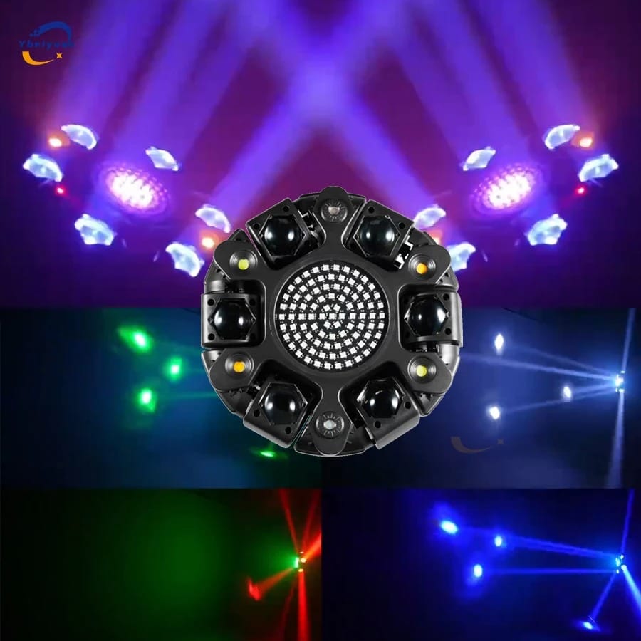 Luz LED Moving Head 6 Ojos Multiefecto 3 en 1 – Wash + Strobo + Láser