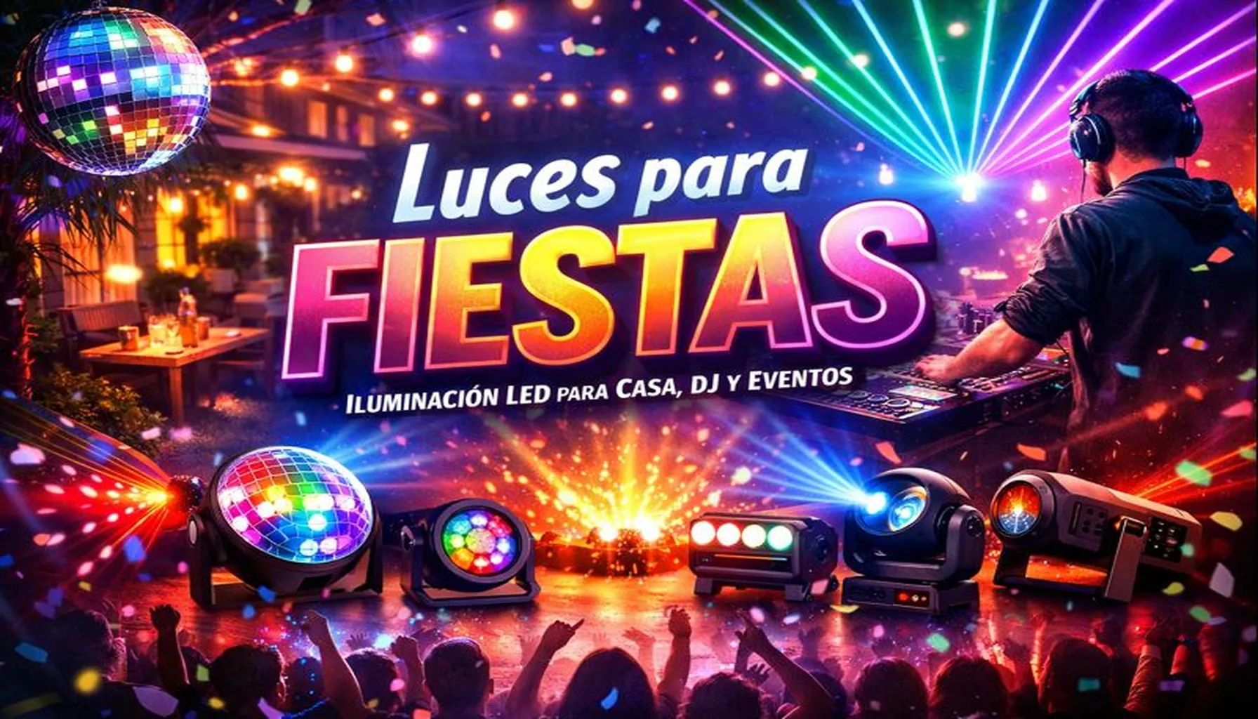 Luces para fiestas LED para casa, DJ y eventos