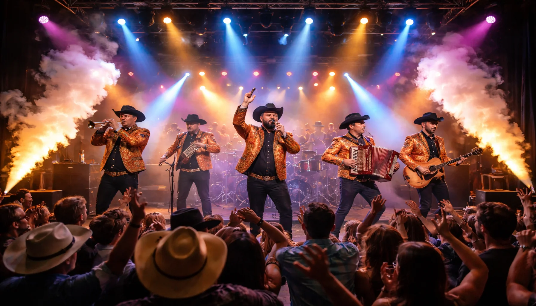 máquina de humo para escenarios y espectáculos en centro de eventos con iluminación profesional