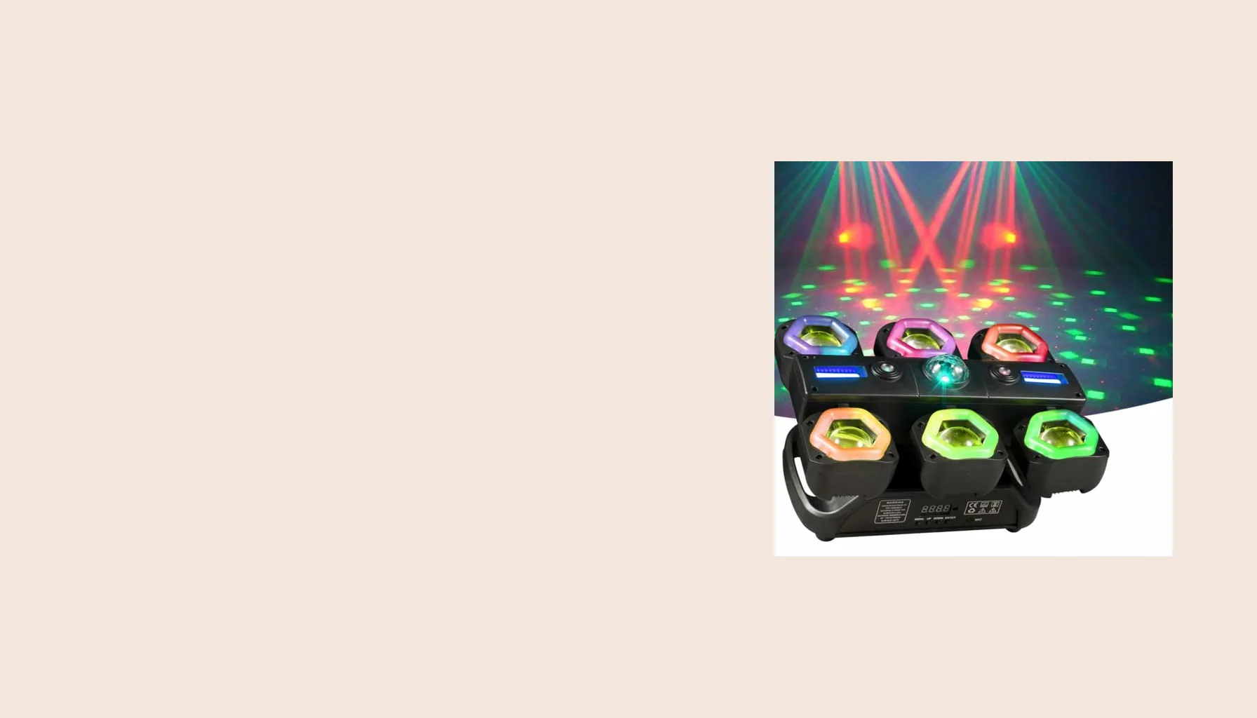 Cabeza móvil LED para fiestas en quinchos y patios