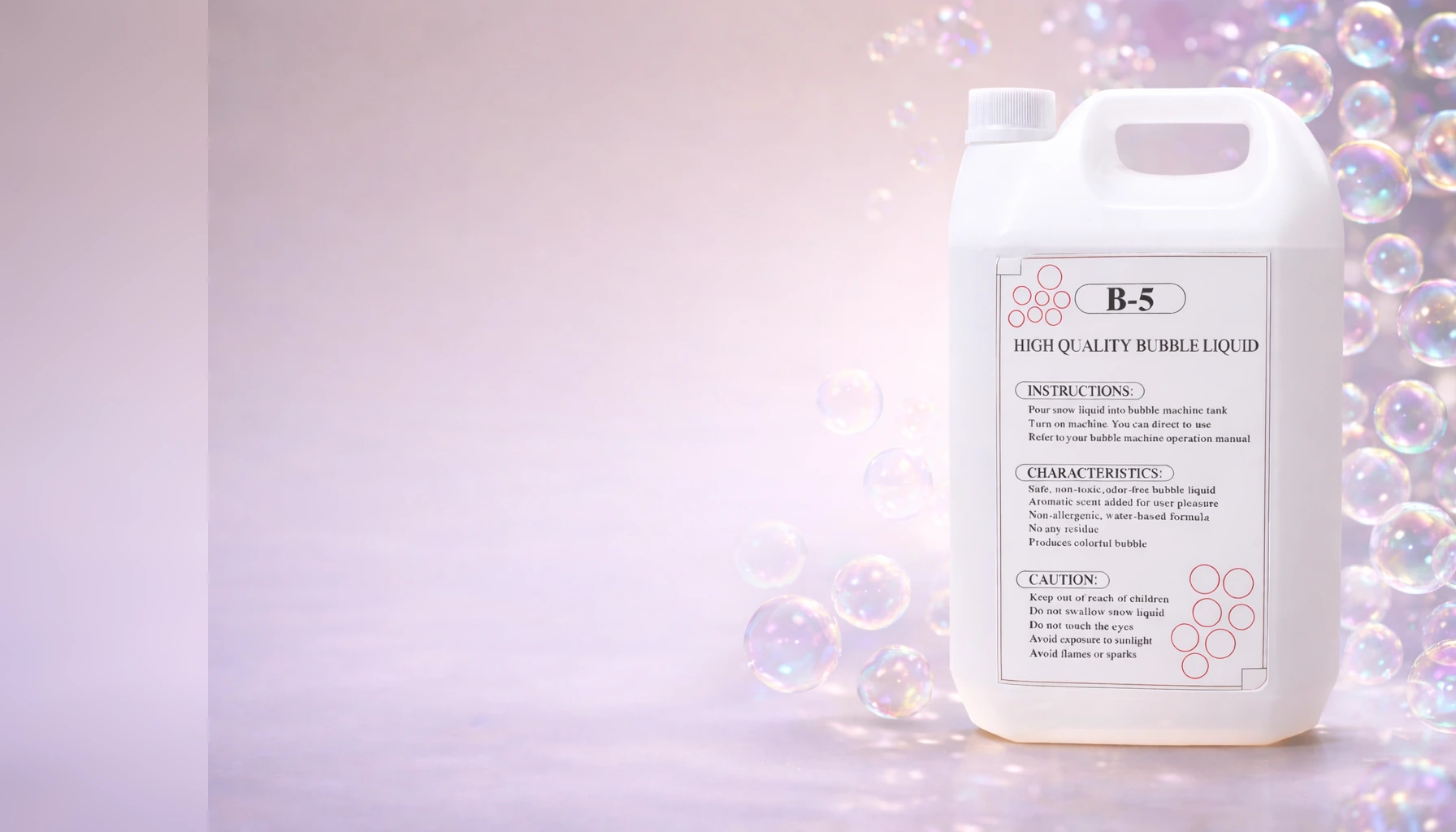 Líquido 5 litros para burbujas para fiestas y eventos