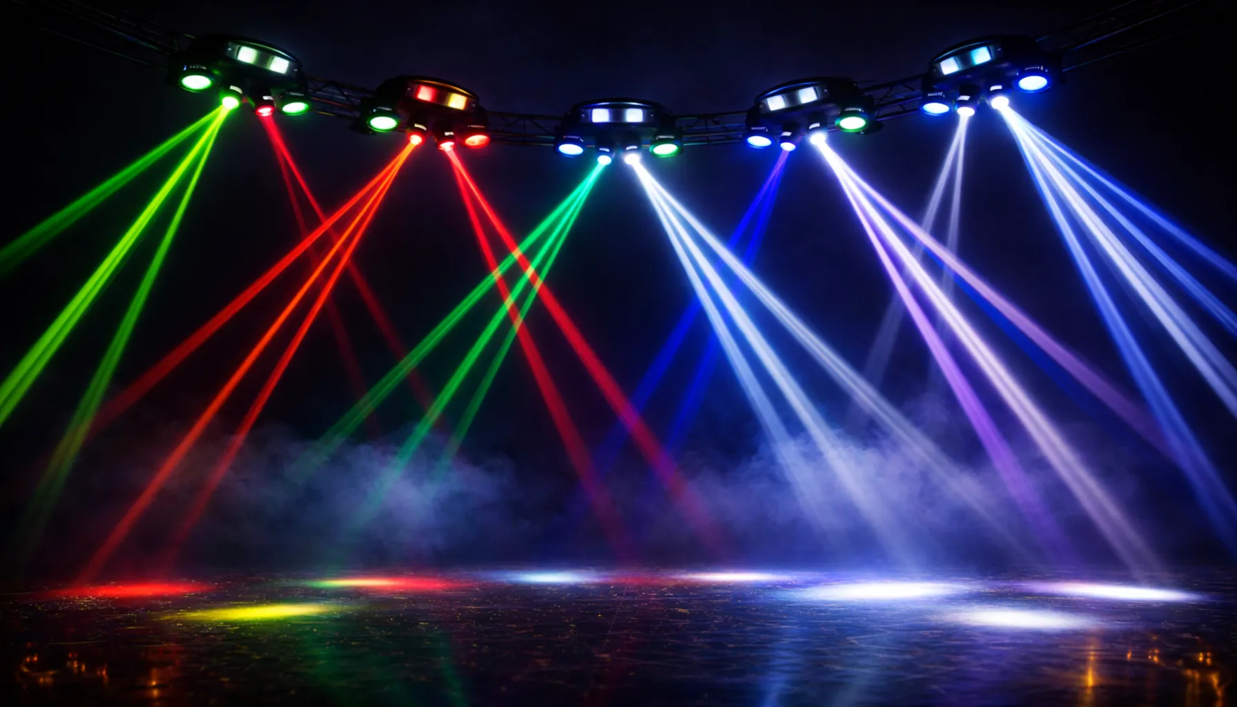 Luz tipo pulpo beam LED multihaz con rayos definidos en colores, efecto tipo club para fiestas y eventos