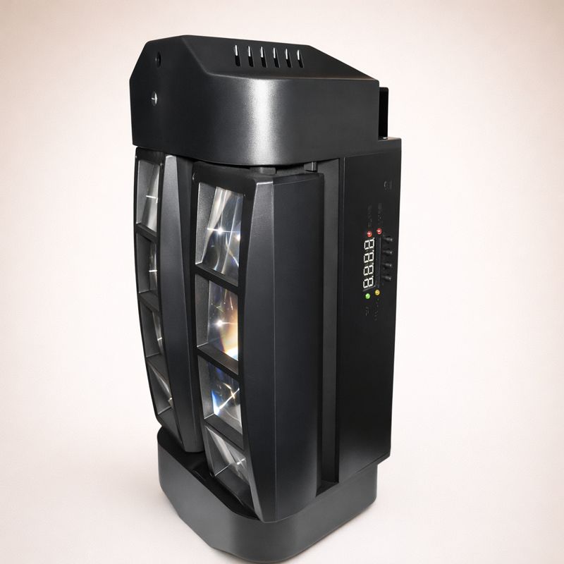 mini spider led rgbw dmx tipo araña vista lateral para fiestas y eventos