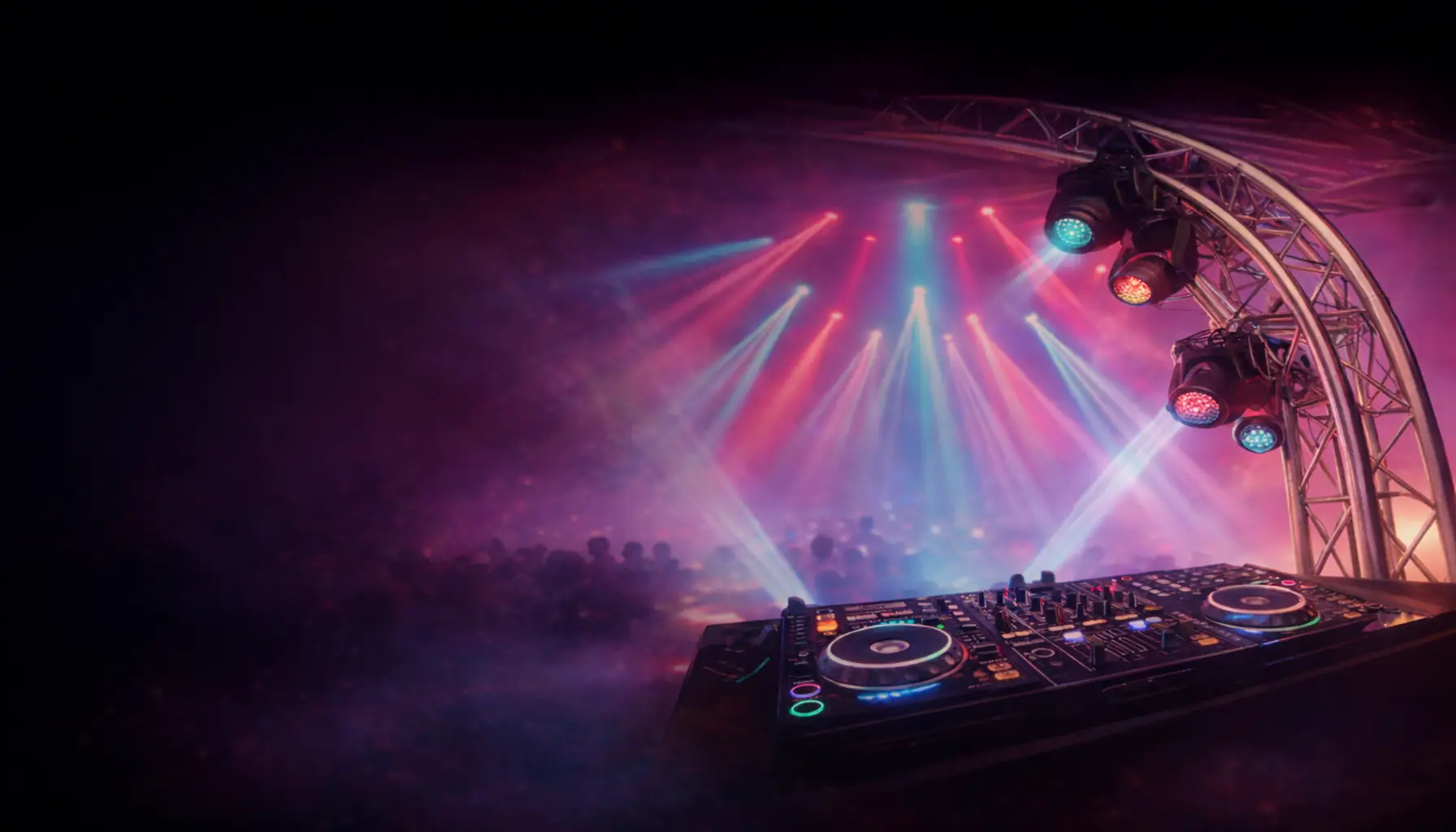 Luces para DJ móvil en fiesta en casa con iluminación LED profesional