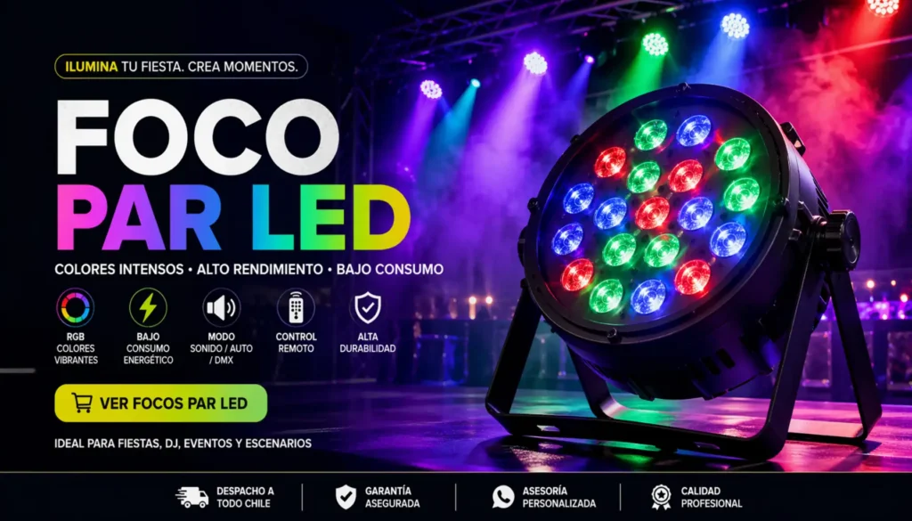 foco par led rgb para fiestas en casa iluminación dj eventos luces led de colores