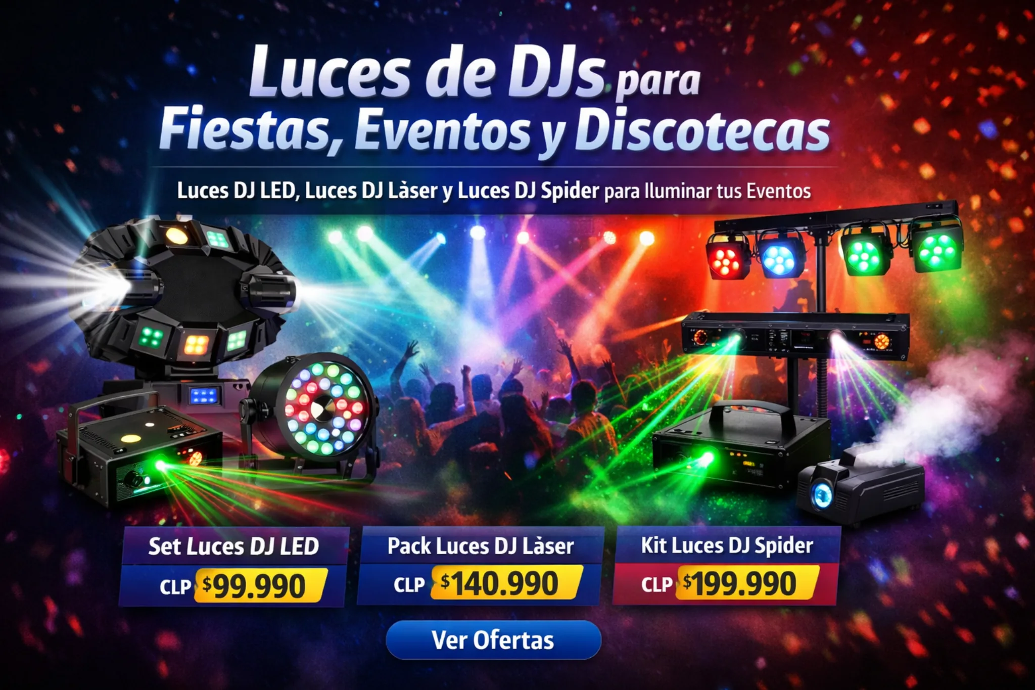 Luces de DJs LED láser spider para fiestas y eventos