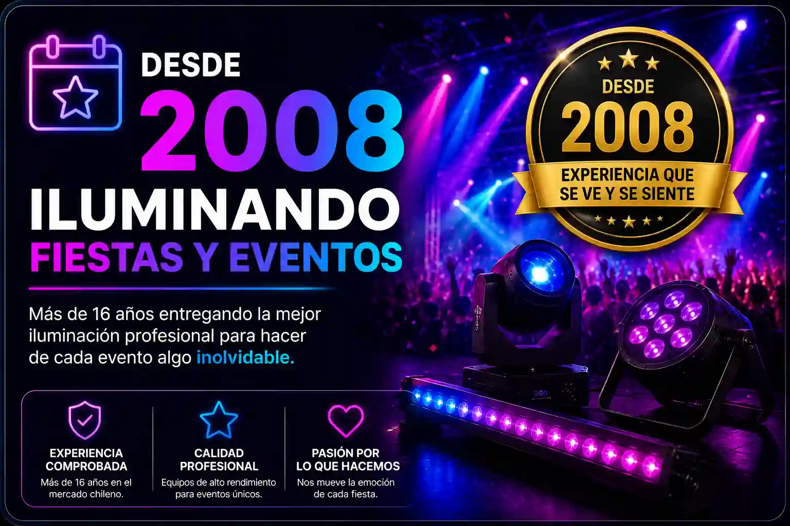 Cuatrovientoscye desde 2008 iluminando fiestas y eventos en Chile