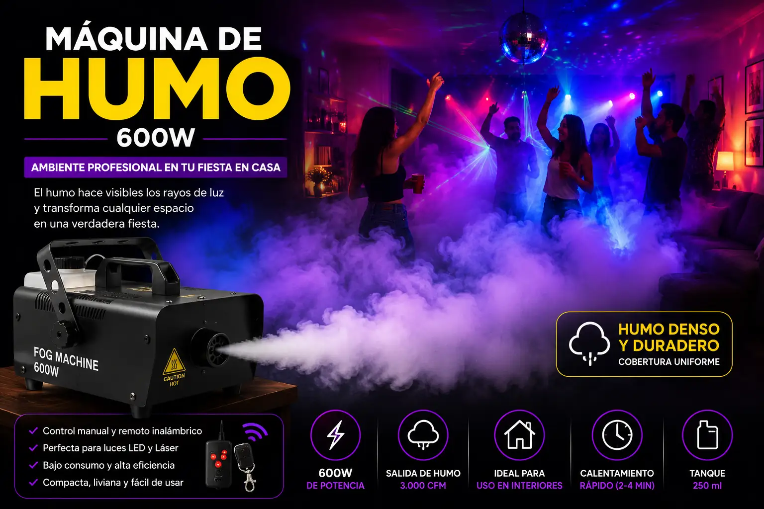Máquina de Humo 600W