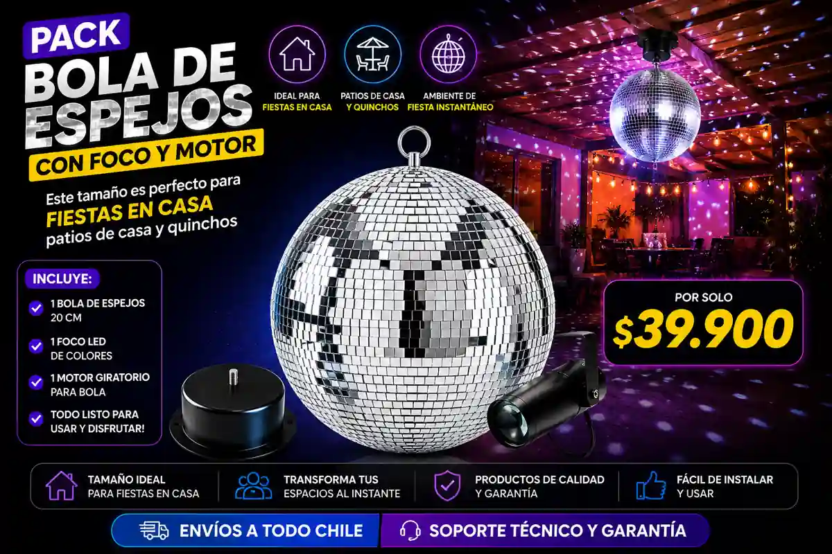Pack Bola de Espejos para Fiestas en Casa