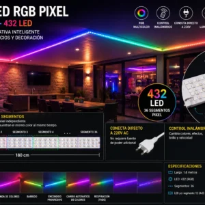 Barra de Luces LED Píxeles para Escenario de 1.8 metros