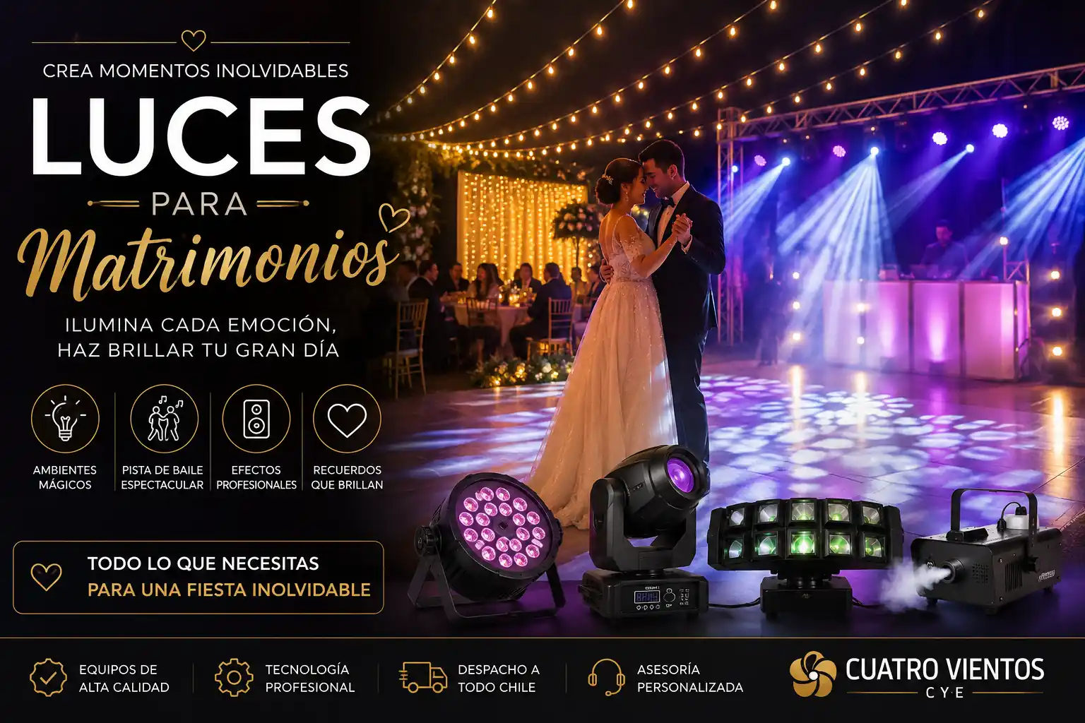 Luces para fiestas de matrimonio