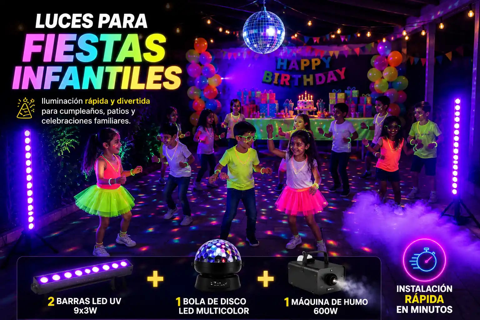Luces para fiestas infantiles