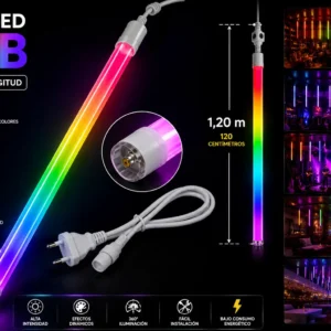 Barra LED RGB, tubo LED vertical, barra de luz RGB, iluminación LED decorativa, luces LED para bares, luces LED para restaurantes, tubos LED para escenarios.