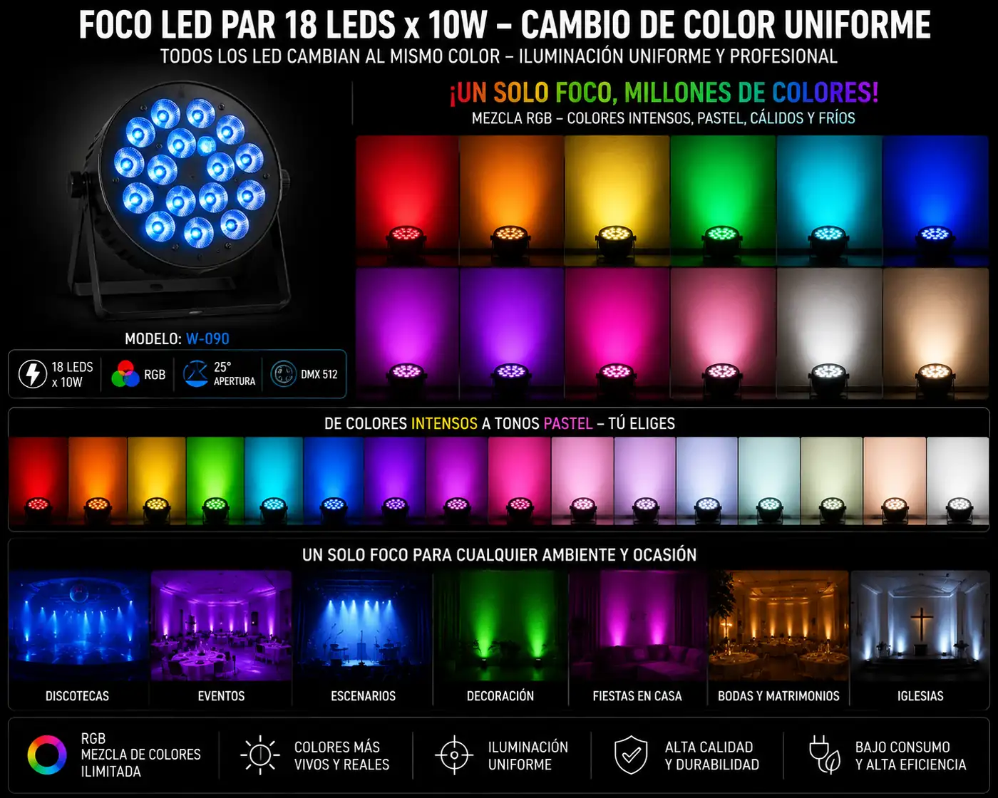Luces LED para eventos y celebraciones